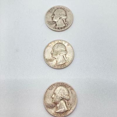 LOT 276j2: Eight Silver US Mercury Dime Coins and Three Silver US Washington Quarter Coins
