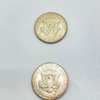 LOT 277j2: Five Silver US Kennedy Half Dollar Coins - 1965 to 1969