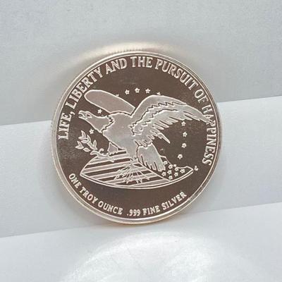 LOT 278j2: Bill of Rights .999 Fine Silver Coin, One Troy Ounce
