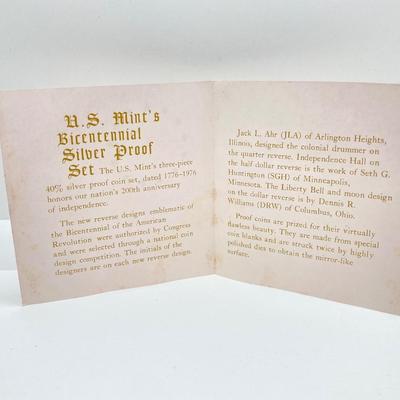 LOT 280j2: US Mint Silver Bicentennial 1776 - 1976 Eisenhower Dollar and Washington Quarter Coins, The Mini Sterling Silver Coin and...