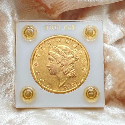 LOT 282j2: US 1860 Liberty Head $20 Gold Coin