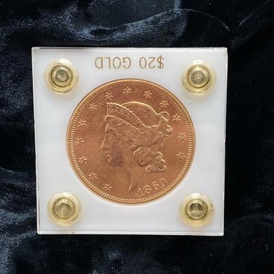 LOT 282j2: US 1860 Liberty Head $20 Gold Coin