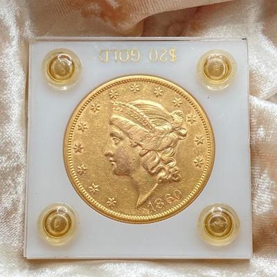 LOT 282j2: US 1860 Liberty Head $20 Gold Coin