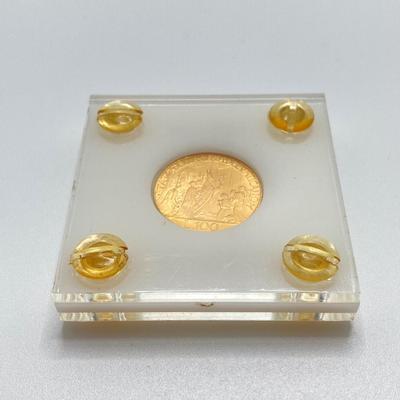 LOT 284j2: 1950 Vatican One Hundred Lire Gold Coin