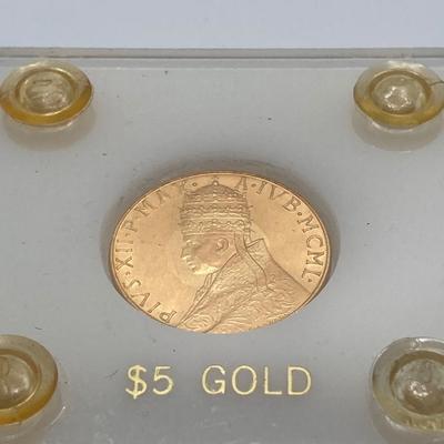 LOT 284j2: 1950 Vatican One Hundred Lire Gold Coin