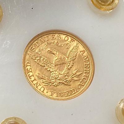 LOT 287j2: 1908 US Gold Liberty Head Coin $5