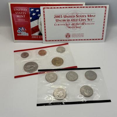 LOT 290: US Mint Uncirculated Coin Sets for Denver and Philadelphia 2003 & 2006