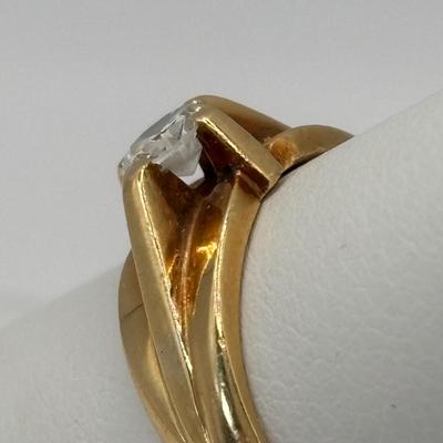 LOT 301: 14 K Gold Diamond Solitary Ring - 35 gtw, sz5