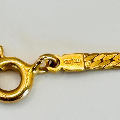 LOT 308: Antique Miniature Hand Painted Portrait Pendant Necklace in 800 Silver and 750 18K Gold on Bail, 14k Ortalia 20" Long...