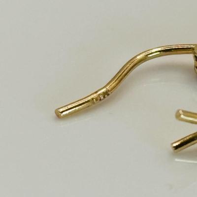 LOT:309: Gold Ribbed 14K Hoop Earrings 2.5g