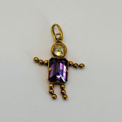 LOT 310: 14K Gold La Mano Figa Pendant/Charm, 585 Child Pendant /Charm with Crystals, and 14K Gold Ma Michael Anthony Siamese Cat Pendant...