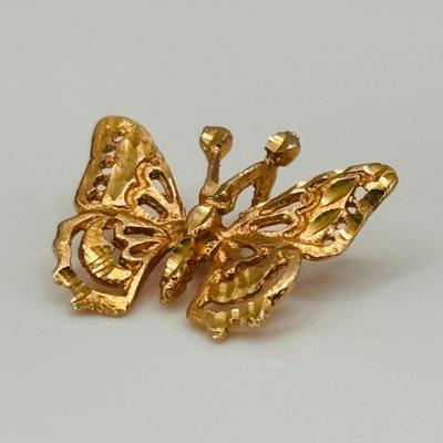 LOT 311: Yellow 14K Gold Butterfly Pendant