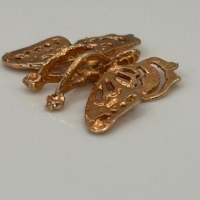 LOT 311: Yellow 14K Gold Butterfly Pendant
