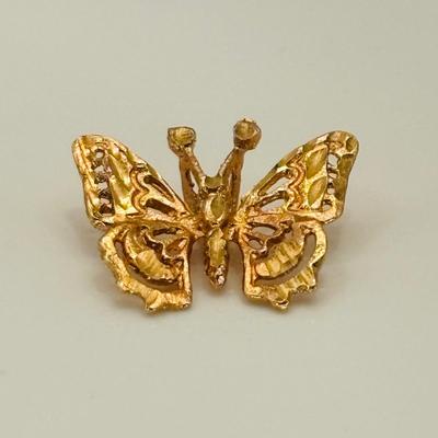 LOT 311: Yellow 14K Gold Butterfly Pendant