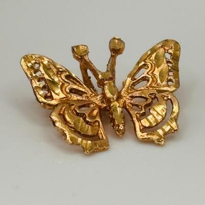 LOT 311: Yellow 14K Gold Butterfly Pendant