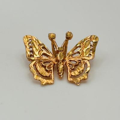 LOT 311: Yellow 14K Gold Butterfly Pendant