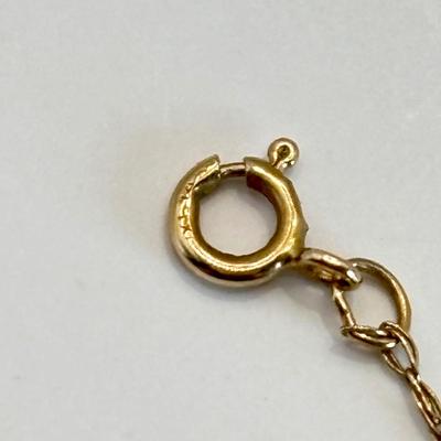 LOT 312: Vintage 14k Gold 22" Long Chain with Diamond Chip Cross Pendant 2.2 gtw