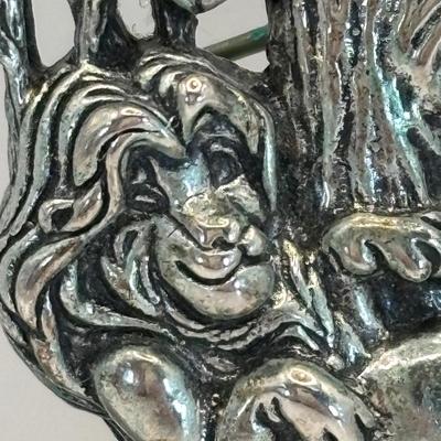 LOT 314: Disney's Lion KIng "Simba" Vintage Brooch & Pin 925 Sterling Silver 16.9g