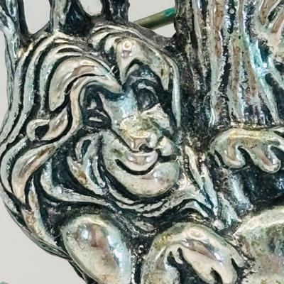 LOT 314: Disney's Lion KIng "Simba" Vintage Brooch & Pin 925 Sterling Silver 16.9g