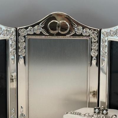 LOT 316: Sterling Silver 925 Heart Charm Bracelet 7" Long, James Avery Sterling Silver Pearl Flower Pierced Earrings and Sterling...