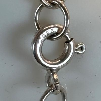 LOT 316: Sterling Silver 925 Heart Charm Bracelet 7" Long, James Avery Sterling Silver Pearl Flower Pierced Earrings and Sterling...