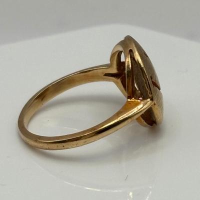 LOT 323 Romany 10 K Gold Smiley Face Ring Size 5 - 2.66 g