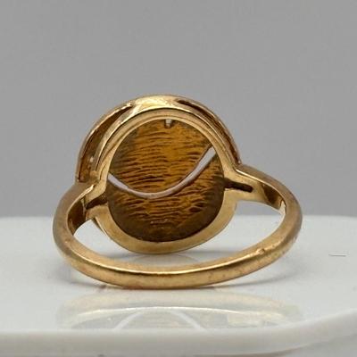 LOT 323 Romany 10 K Gold Smiley Face Ring Size 5 - 2.66 g