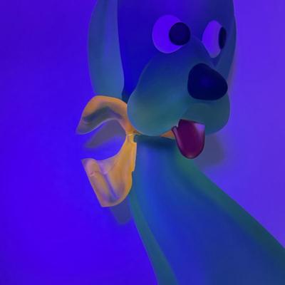 LOT 1D: Vintage Murano Seguso Uranium Art Glass Dog Sculpture *condition issue*