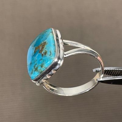 Kingman Turquoise and Sterling Silver ring 10