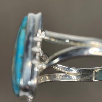 Kingman Turquoise and Sterling Silver ring 10