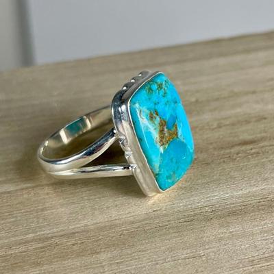 Kingman Turquoise and Sterling Silver ring 10