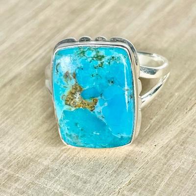 Kingman Turquoise and Sterling Silver ring 10