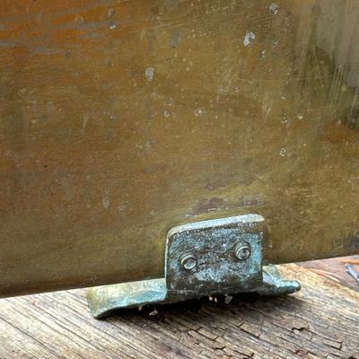 Antique Brass Fireplace Fender and Matching Log Holder/Carrier