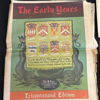 Lot of Vintage South Carolina Tricentennial Newspapers