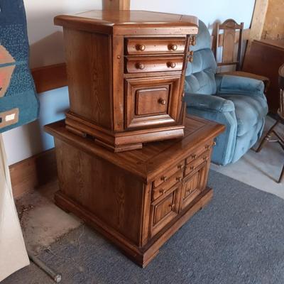 2 END TABLES WITH CABINETS
