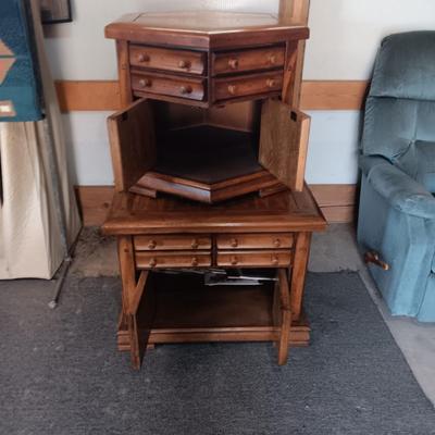 2 END TABLES WITH CABINETS