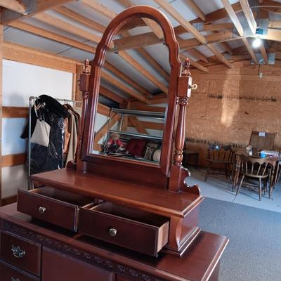 STANLEY FURNITURE 2 PIECE CHEST WITH ADJUSTABLE MIRROR