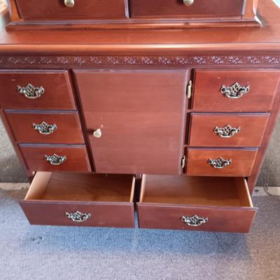 STANLEY FURNITURE 2 PIECE CHEST WITH ADJUSTABLE MIRROR