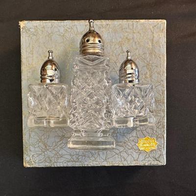Lot of Vintage Fine Quality Cut Glass Salt & Pepper Shakers