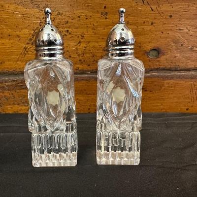 Lot of Vintage Fine Quality Cut Glass Salt & Pepper Shakers