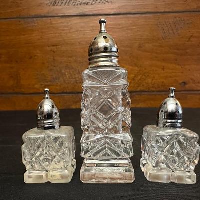 Lot of Vintage Fine Quality Cut Glass Salt & Pepper Shakers
