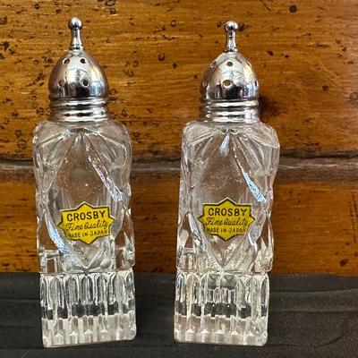 Lot of Vintage Fine Quality Cut Glass Salt & Pepper Shakers