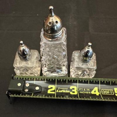 Lot of Vintage Fine Quality Cut Glass Salt & Pepper Shakers