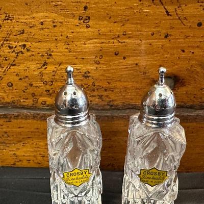 Lot of Vintage Fine Quality Cut Glass Salt & Pepper Shakers