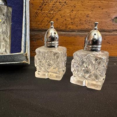 Lot of Vintage Fine Quality Cut Glass Salt & Pepper Shakers