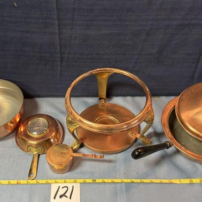 Vintage Copper Chafing Dish and Thermometer