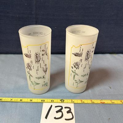 Antique Kansas 1961 Centennial Glasses