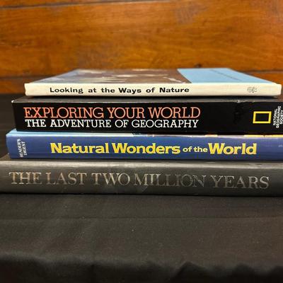 Lot of Books Exploring Geography, Civilization & Nature