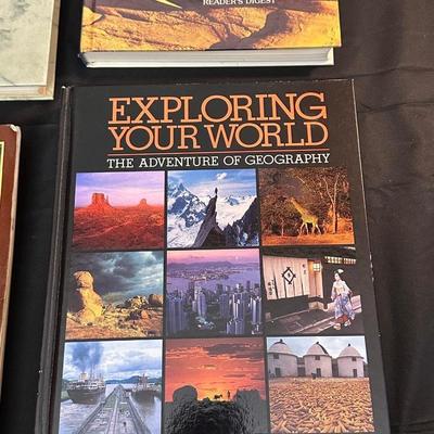 Lot of Books Exploring Geography, Civilization & Nature