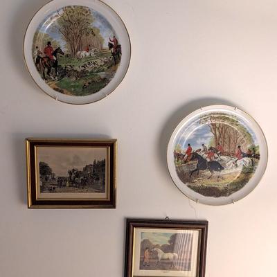 Royal Crownford Wood & Sons Fox Hunt Hunting Plates Last Journey On The Road Cavalli Inglesi Gimcrack Prints